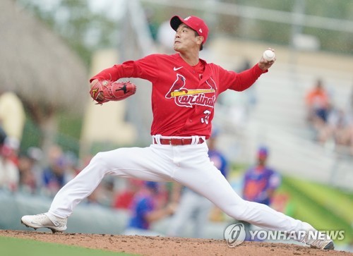 김광현, MLB 첫 시범경기서 'KK쇼'…1이닝 무실점 쾌투(종합)