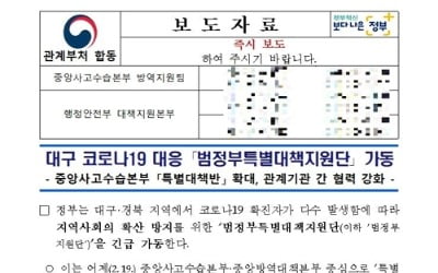 정부, 보도자료에 '대구 코로나19' 표현 사과 "실수이자 잘못"