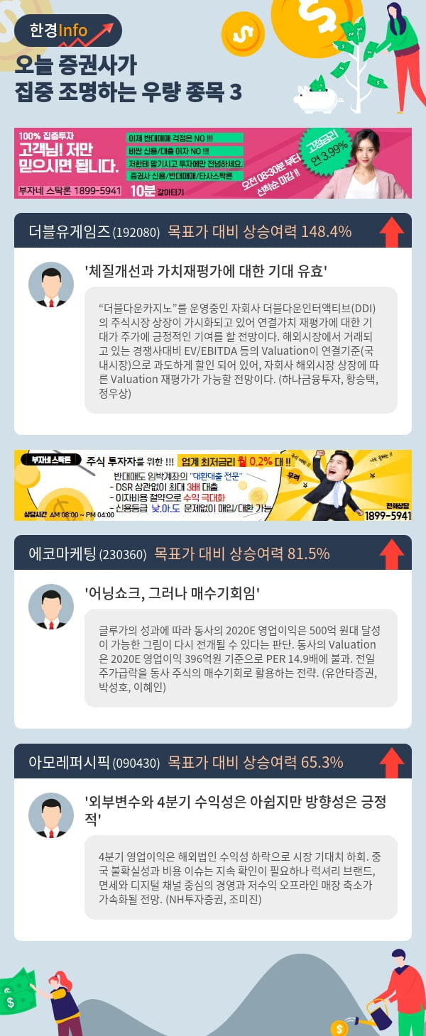 오늘 증권사가 집중 조명하는 우량 종목 3