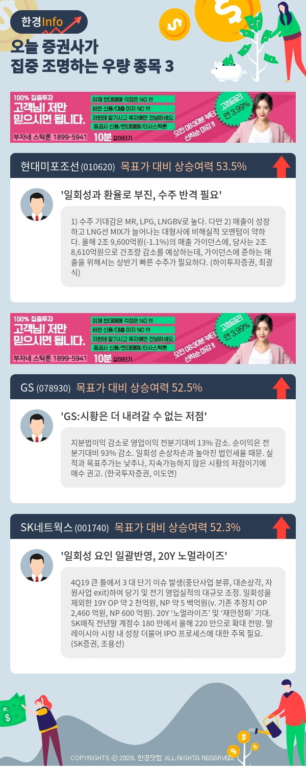 오늘 증권사가 집중 조명하는 우량 종목 3