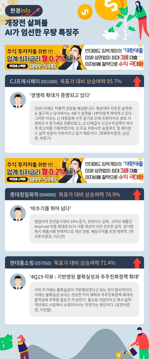 개장전 살펴볼 AI가 엄선한 우량 특징주