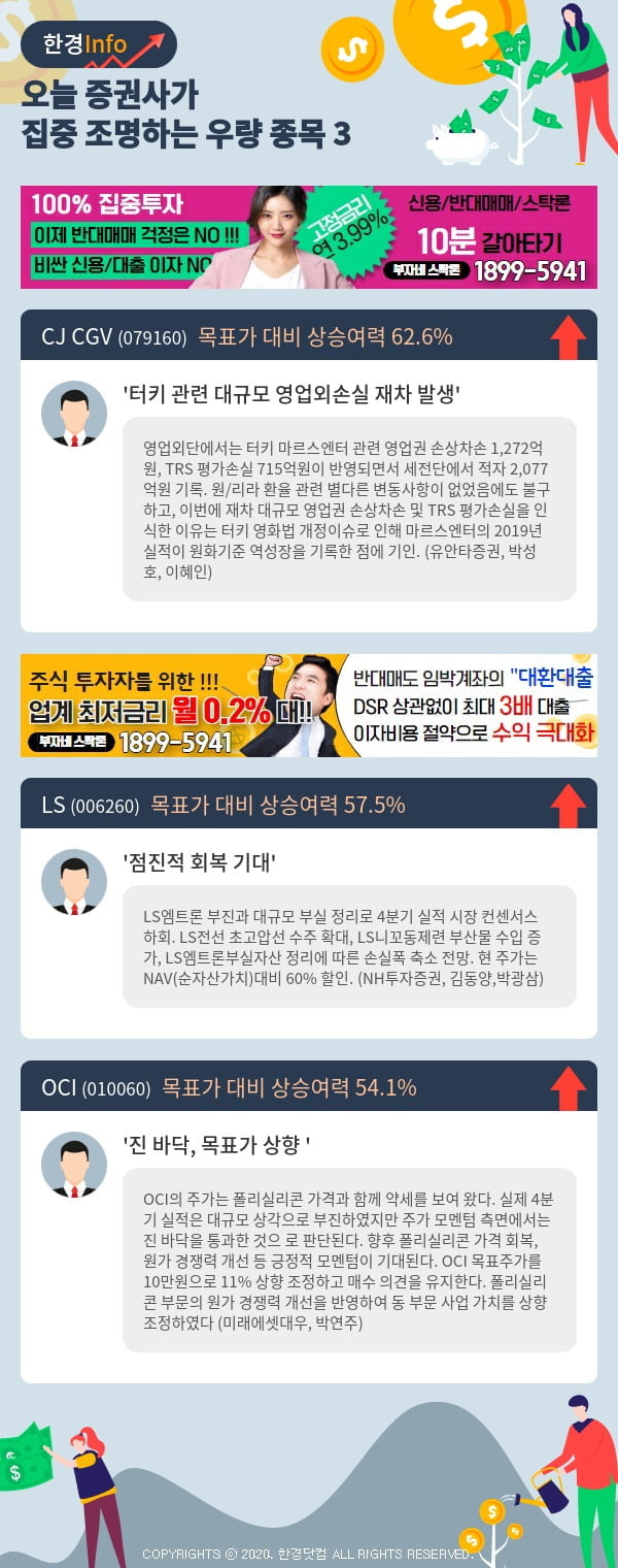 오늘 증권사가 집중 조명하는 우량 종목 3