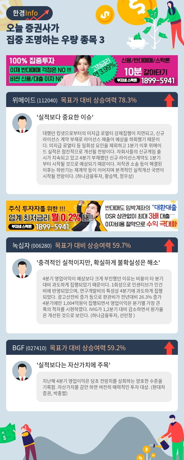 오늘 증권사가 집중 조명하는 우량 종목 3