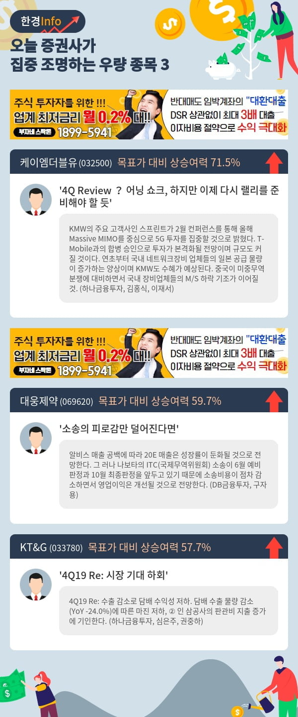 오늘 증권사가 집중 조명하는 우량 종목 3