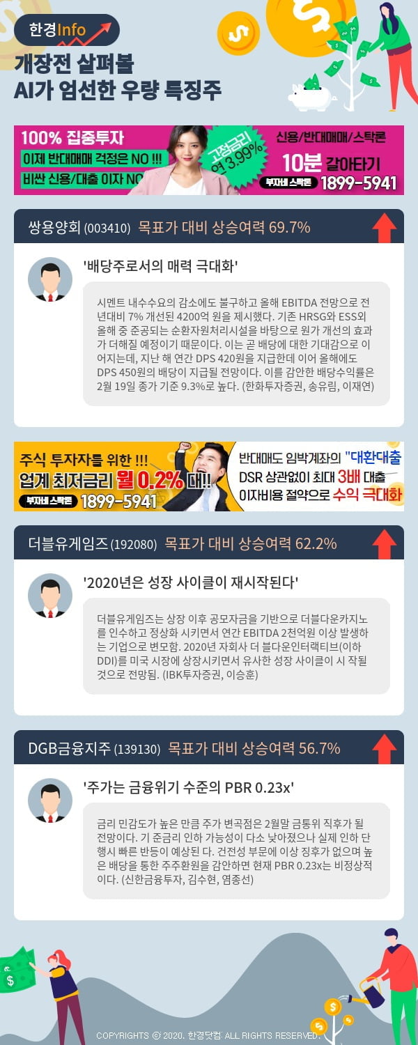 개장전 살펴볼 AI가 엄선한 우량 특징주