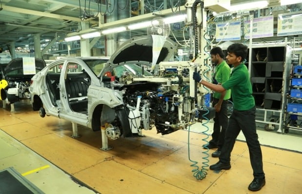 현대차 인도 첸나이 공장 생산라인 모습. 사진=현대자동차