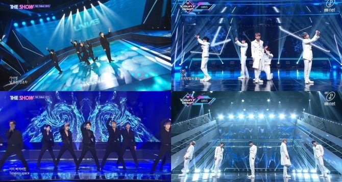 UNVS(유엔브이에스), 음악방송 데뷔 성공적…‘Timless’로 보여준 압도적 존재감
