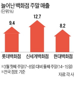 백화점 모처럼 매출 늘었지만…