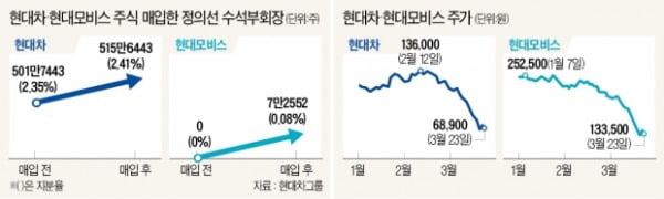 정의선 '무한 책임경영' 핸들 잡고…'주가 방어운전' 시동 걸었다