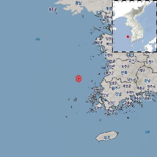 기상청 "전북 군산 어청도 남남서쪽서 규모 2.0 지진 발생"