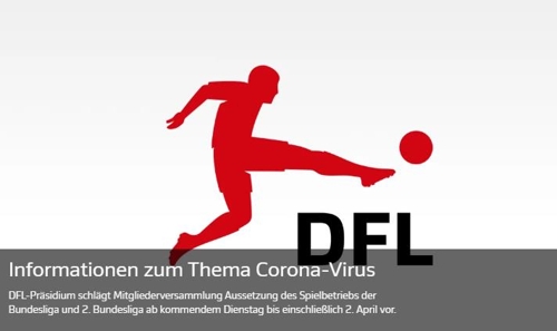 독일축구 분데스리가, 17일부터 4월 2일까지 리그 중단 방침