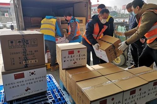 중국 랴오닝성, 한국·일본에 마스크 15만개 등 방호물자 지원