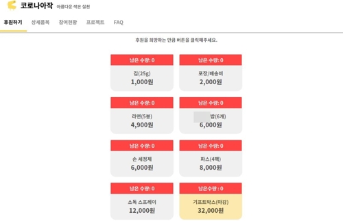 [SNS 세상] "돈 대신 물건을 골라요" 독특한 기부웹 '코로나아작'