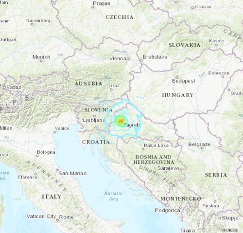 크로아티아 자그레브 북부서 지진…지붕 잔해 떨어져 1명 부상(종합)