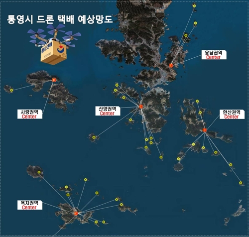 통영 섬 주민, 드론으로 택배 받는다…2022년 본격 운영