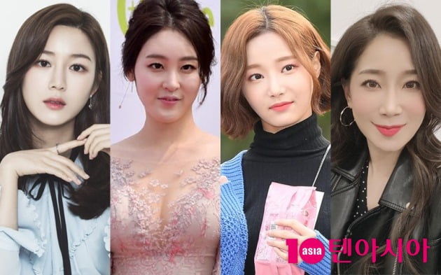 이다인(왼쪽부터), 신아영, 연우, 김하영이 n번방 운영자 '박사'가 자신들의 SNS 계정을 팔로우하고 있던 데 대해 불쾌감을 드러냈다. / 사진=텐아시아DB, 김하영 인스타그램