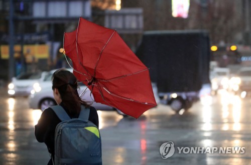 내일 태풍급 바람 강타…강풍에도 서울·경기·충북, 미세먼지(종합)
