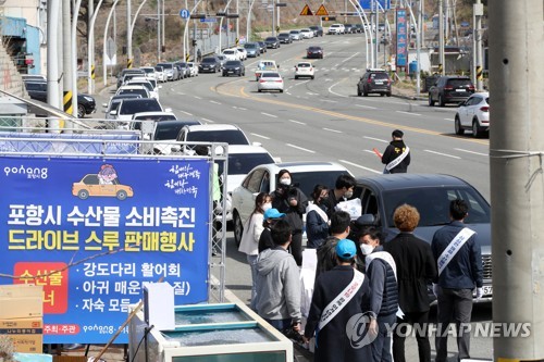 '드라이브 스루'로 포항 수산물 연일 완판…차 대기행렬 2.5㎞