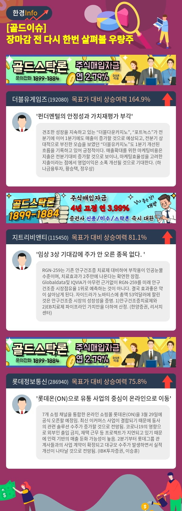 [골드이슈] 장마감 전 다시 한번 살펴볼 우량주