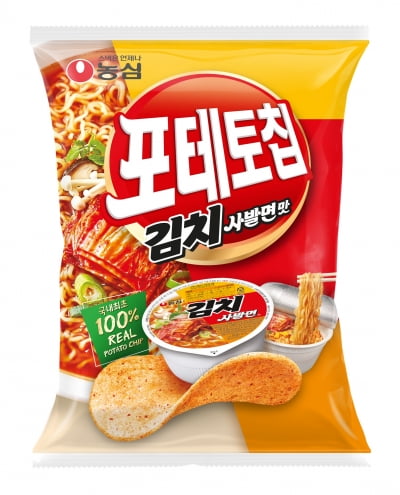 "매콤새콤한 감자칩"…농심, '포테토칩 김치사발면맛'