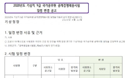 소방직 공무원 6월20일 필기시험…기상직은 7월11일 실시