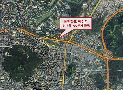 동진학교 설립지 지도. 서울교육청 제공