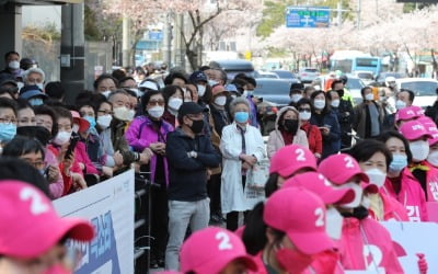 총선 비례투표…미래한국 25.0%·시민당 21.7%·열린민주 14.4%[리얼미터]