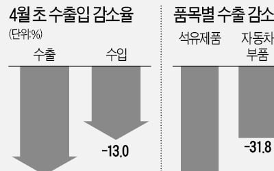 수출도 쇼크…4월 들어 19% 감소