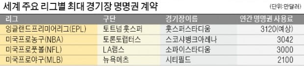 3800억 토트넘 홈구장 '간판 전쟁' 승자는?