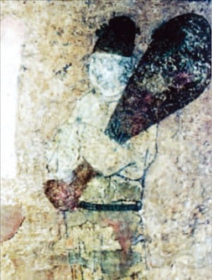 지린성 옌볜시 화룽현 용두산 근처에 있는 문왕의 넷째 딸 정혜공주의 묘에서 발견된 벽화.
 