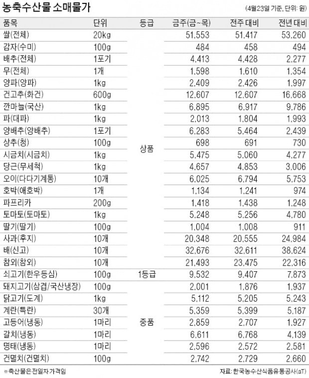 양배추·시금치 가격 오름세…수확철 끝나자 생산량 급감