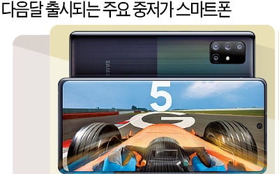 삼성 쿼드카메라 LG 3D디자인 애플 최신 프로세서…'스펙 탄탄' 중저가폰 대격돌