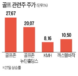 주말 '풀 예약'…날개 편 골프株