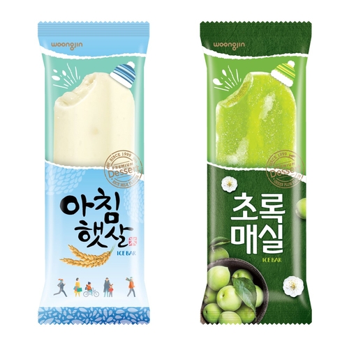 웅진식품, 20년 장수 '아침햇살'·'초록매실'로 빙과시장 도전장