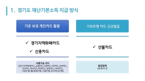 경기도 재난기본소득, 지역화폐외 신용카드·선불카드로도 지급(종합)