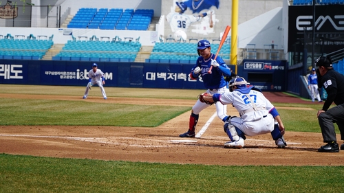 프로야구 삼성 주장 박해민, 자체 평가전에서 3차례 출루