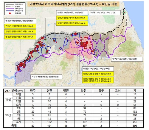 멧돼지 ASF 반년 만에 500건↑…양구·고성 확대에 당국 긴장