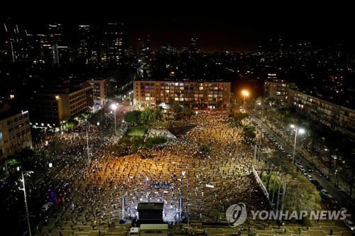 "코로나 틈타 민주주의 위협" 이스라엘 2천명 네타냐후 규탄시위