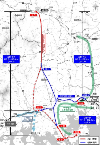 창원시 "남부내륙철도 노선 직선화해야" 국토부에 재차 전달