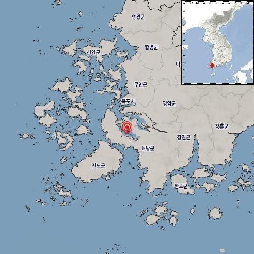 전남 해남 서북서쪽서 규모 2.4 지진…이틀 만에 또 발생(종합)