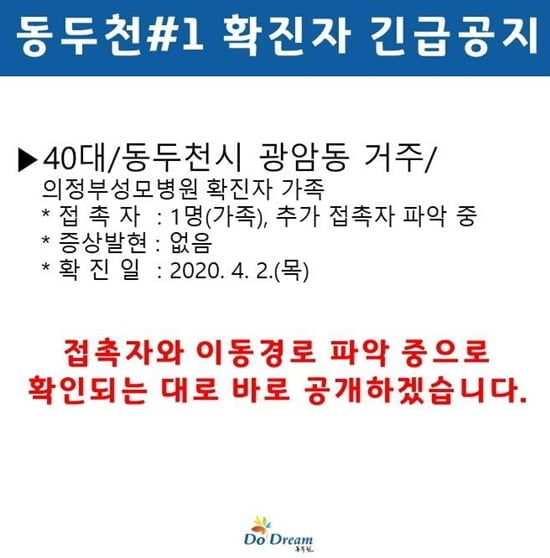 경기 동두천서 첫 `코로나19` 확진자 발생…"광암동 거주자"