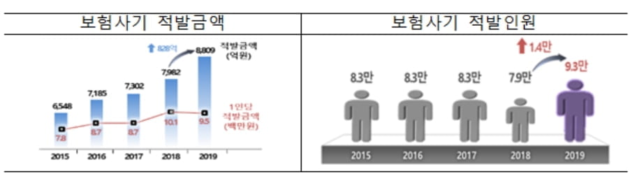 지난해 보험사기 적발금액 8,809억…역대 최고