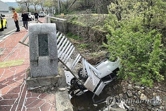 울산 삼동면 사촌교서 승용차 추락…운전자 부상