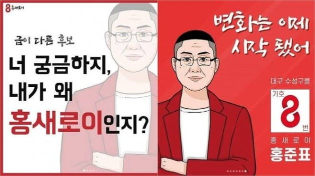 '홍새로이' 캐릭터 /홍준표 후보 SNS 갈무리