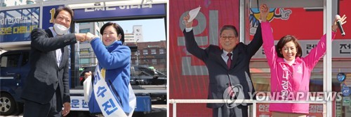 선거운동 첫 휴일 수도권 세몰이…국난극복 vs 조국 프레임 격돌