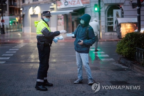 스페인 코로나19 사망자 565명 증가…총 2만명 넘어