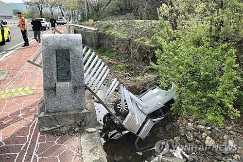 울산서 교량 아래로 승용차 추락…운전자 다쳐