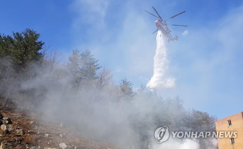 강풍·건조특보 속 강릉·인제서 산불…산림 5천㎡ 소실