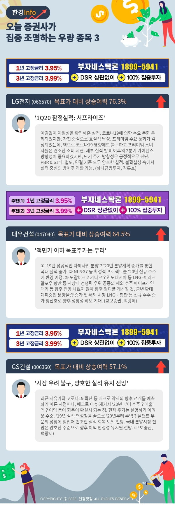 [포커스]오늘 증권사가 집중 조명하는 우량 종목 3