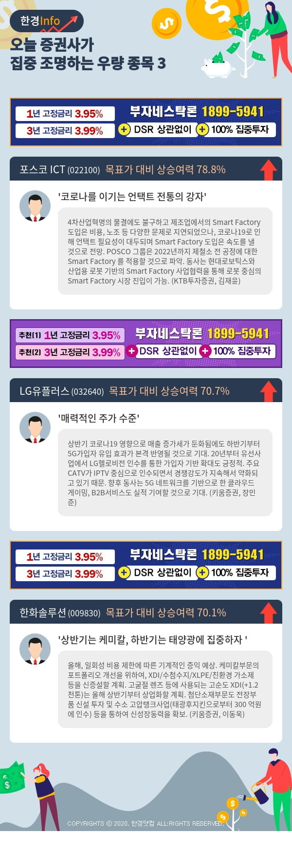 [포커스]오늘 증권사가 집중 조명하는 우량 종목 3